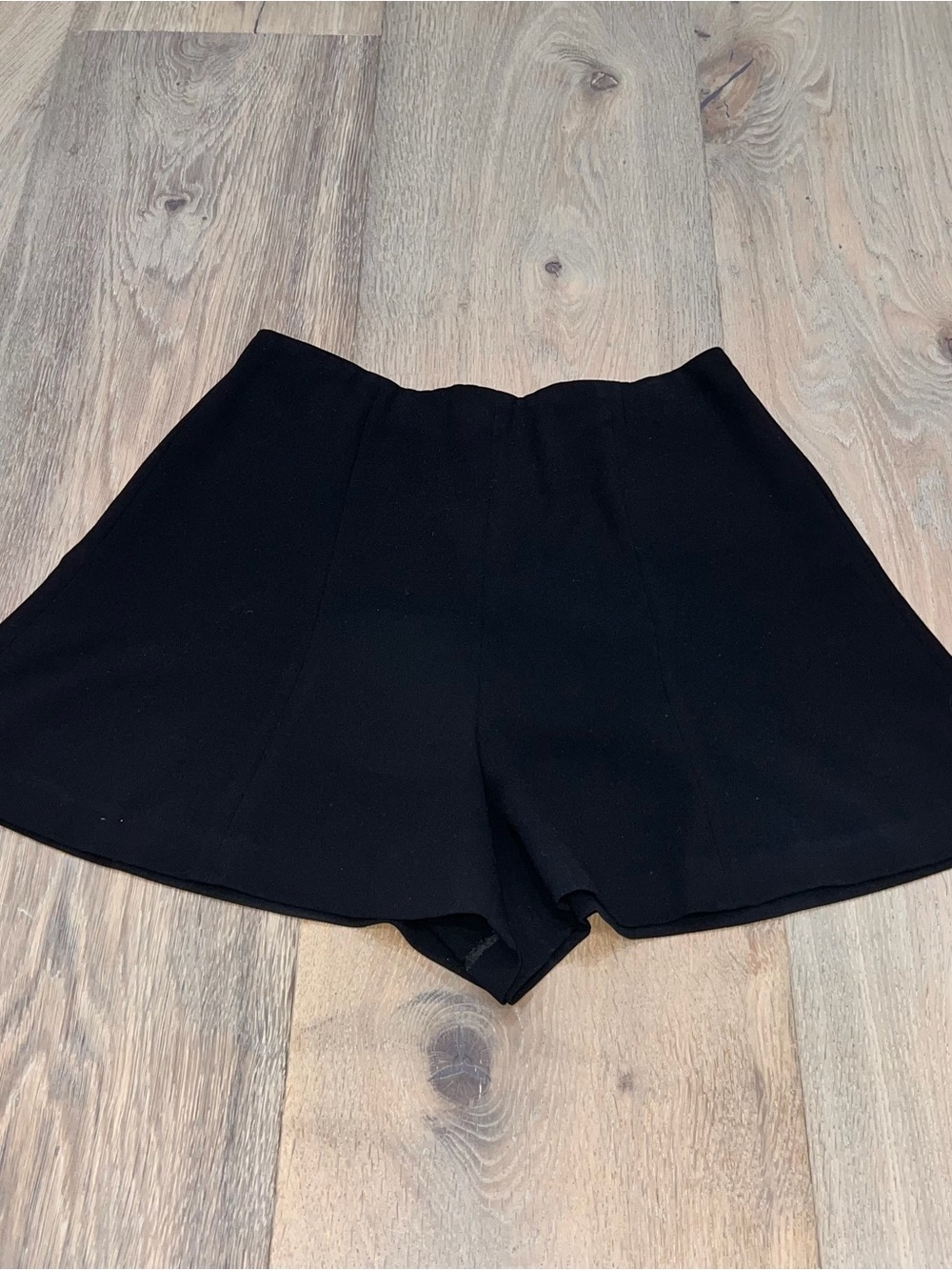 Black Women's High-Waist Flare Shorts